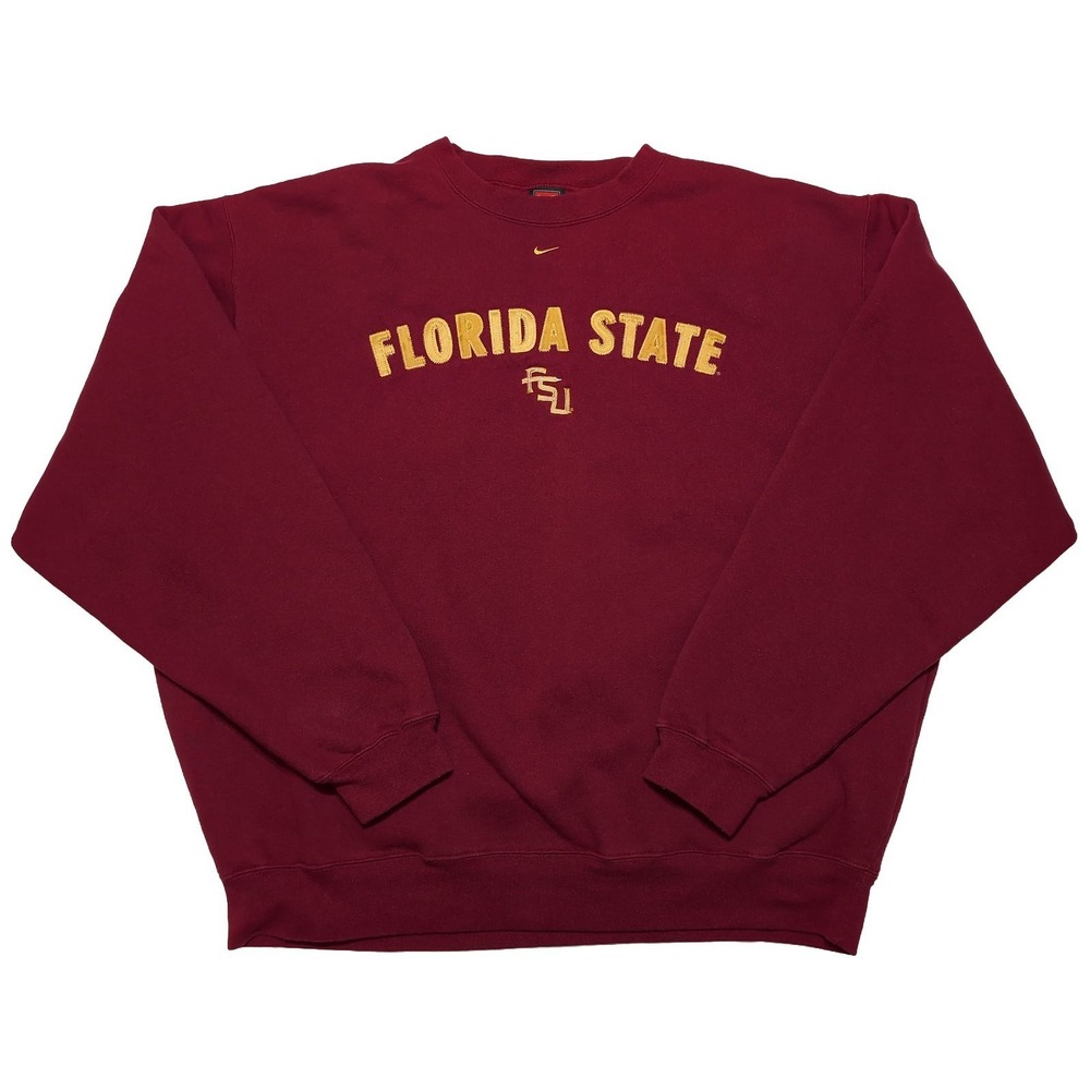 VTG NIKE Florida State Seminoles FSU Sweatshirt Center Swoosh Embroidered XXL 2X